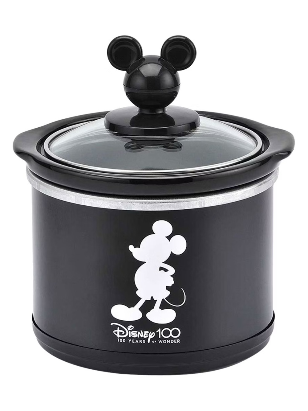 Disney Black Mickey Mouse Mini Slow Cooker with Glass Lid